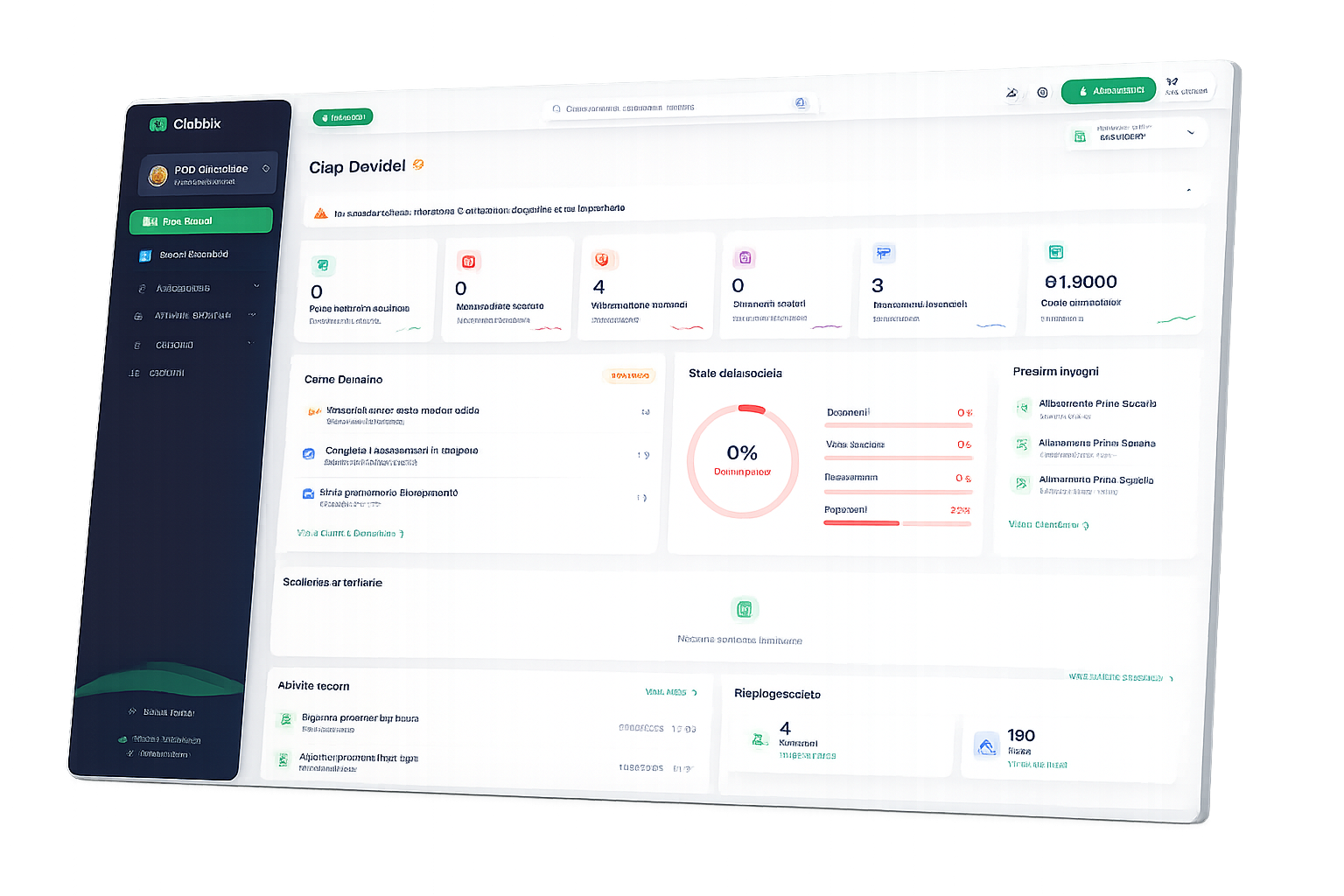 Dashboard Clubbix